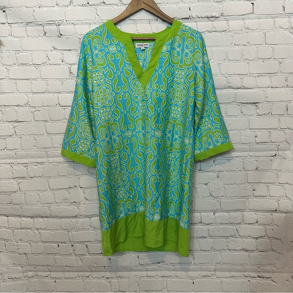 Buckhead Betties green and blue patterned coverup - Picture 1 of 5